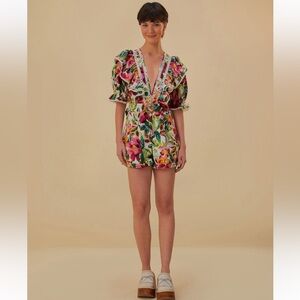 NWT FARM Rio Painted Flowers Romper